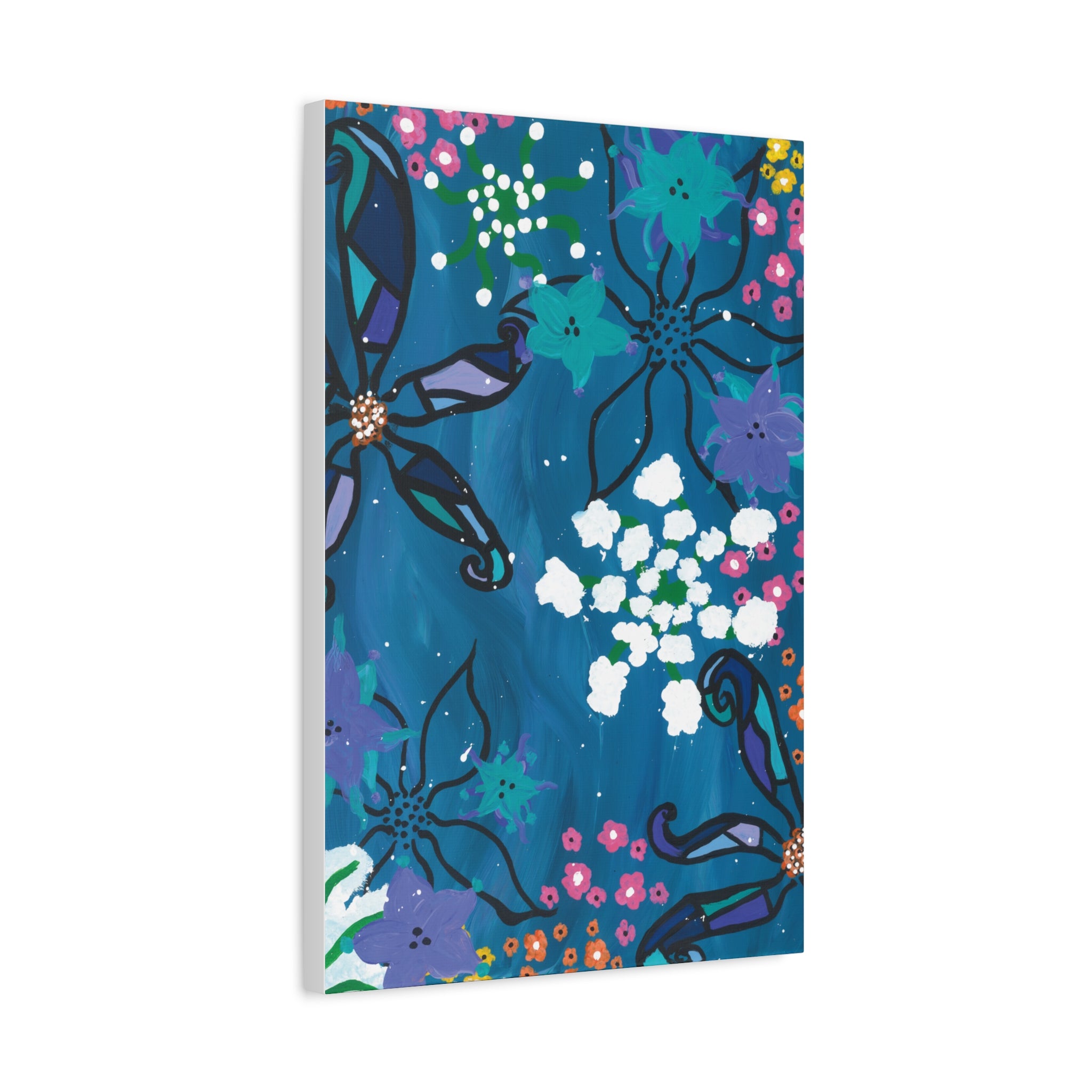 Matte Canvas, Abstract Florals in Water, Stretched, 1.25"