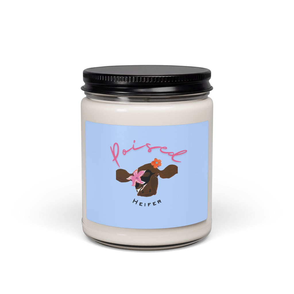 Scented Soy Candle — "Poised Heifer" Floral Cow 9oz