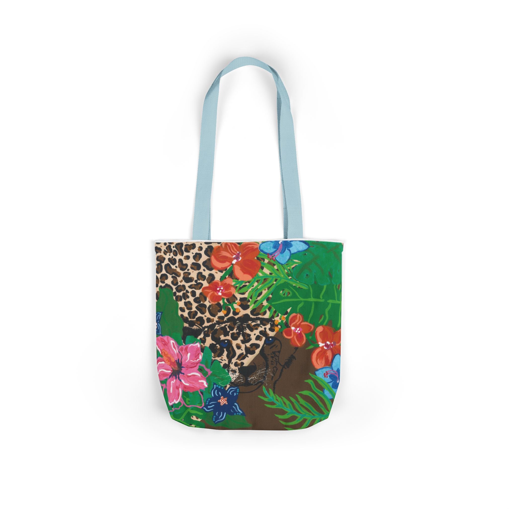Tote Bag — Tropical Cheetah Floral Canvas Tote