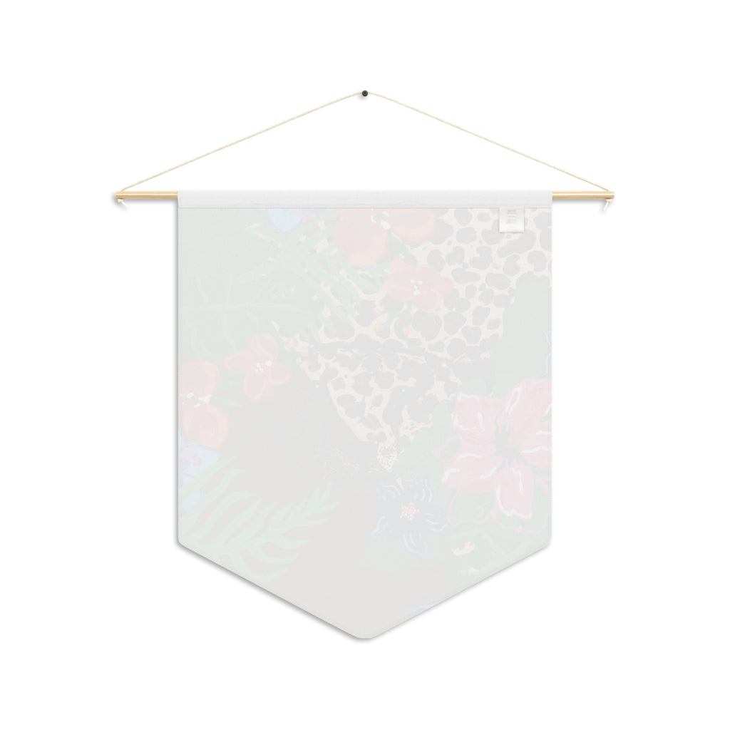 Leopard Floral Pennant Wall Flag — Tropical Jungle Home Décor