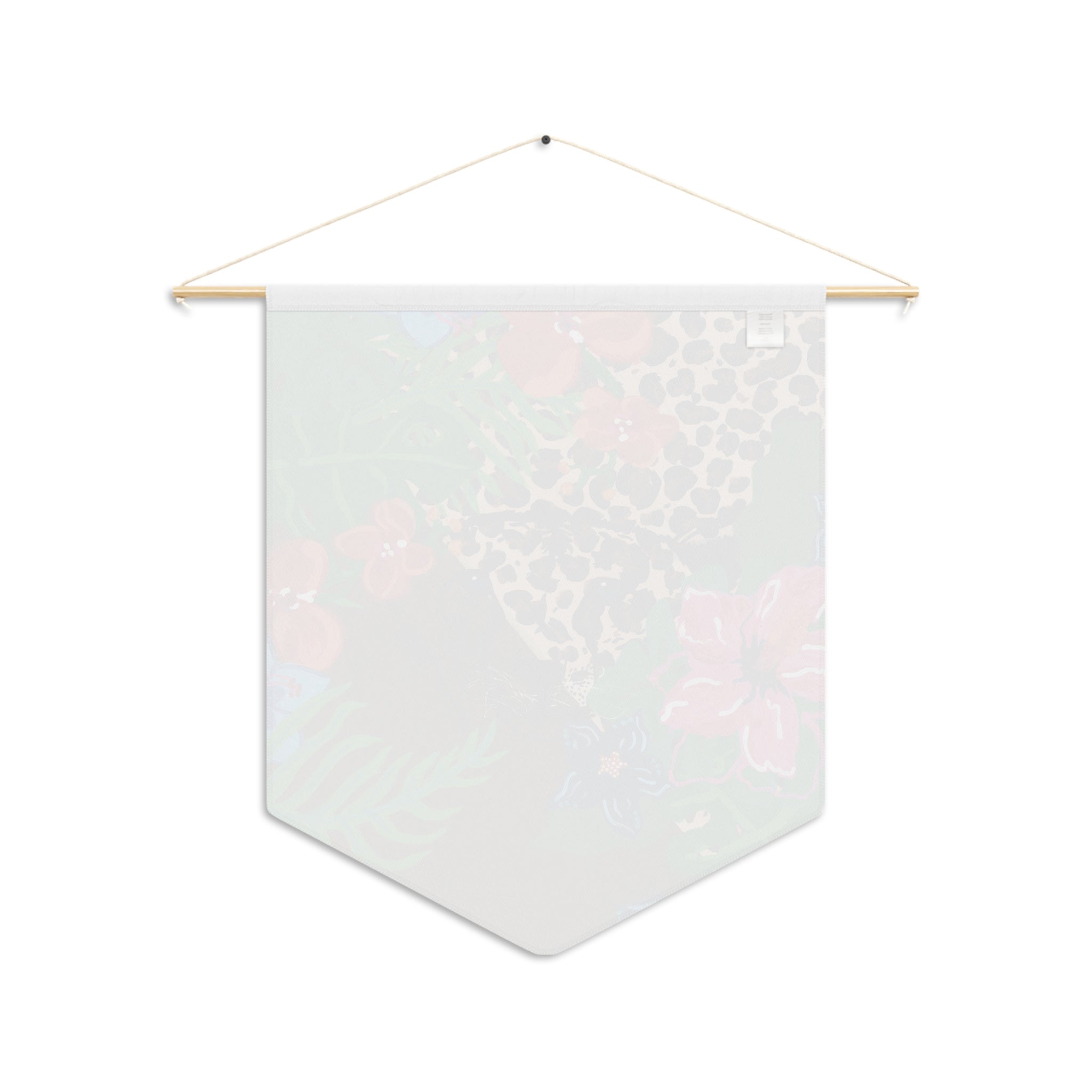 Leopard Floral Pennant Wall Flag — Tropical Jungle Home Décor