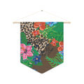 Leopard Floral Pennant Wall Flag — Tropical Jungle Home Décor