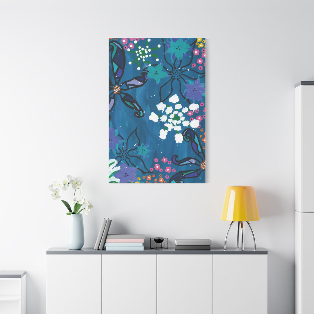 Matte Canvas, Abstract Florals in Water, Stretched, 1.25"