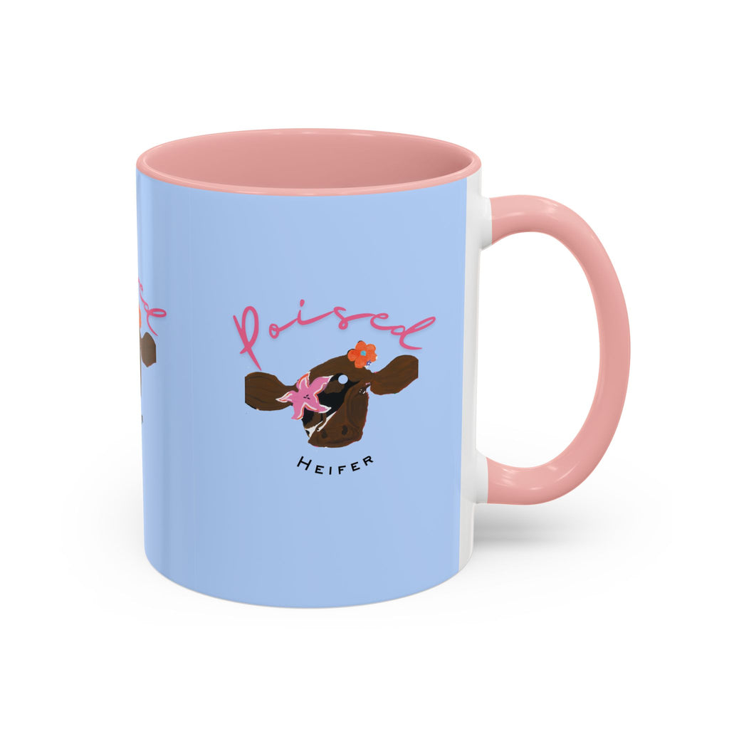 Poised Heifer Coffee Mug — Cute Floral Cow Accent Mug (11/15oz)