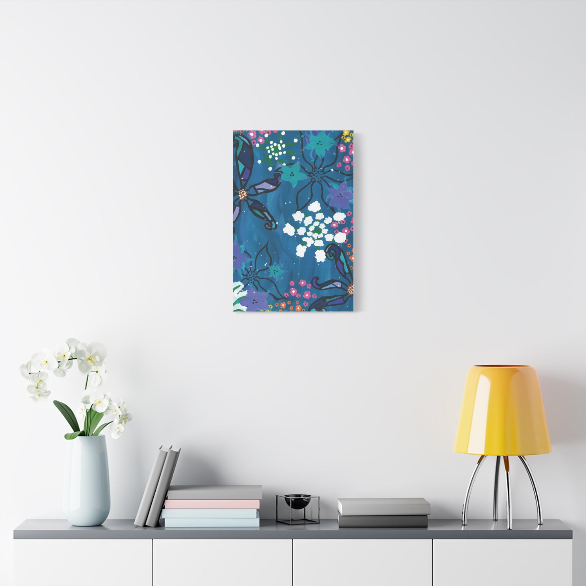 Matte Canvas, Abstract Florals in Water, Stretched, 1.25"