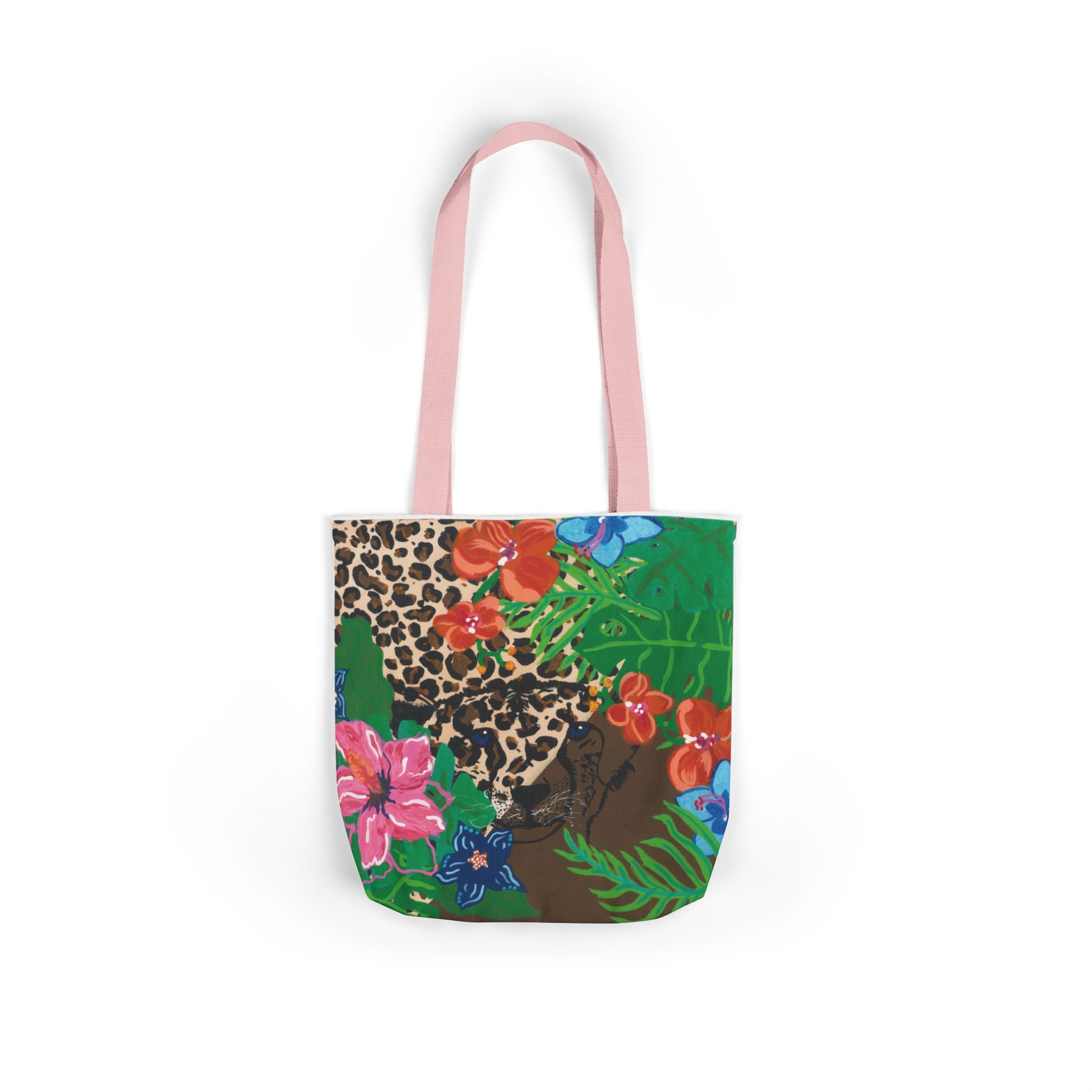 Tote Bag — Tropical Cheetah Floral Canvas Tote
