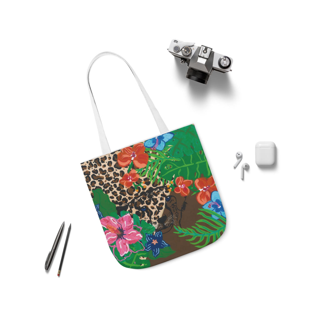 Tote Bag — Tropical Cheetah Floral Canvas Tote