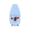 Poised Heifer Zip-Up Bottle Cooler Sleeve — Neoprene Can Cooler with Cow Design