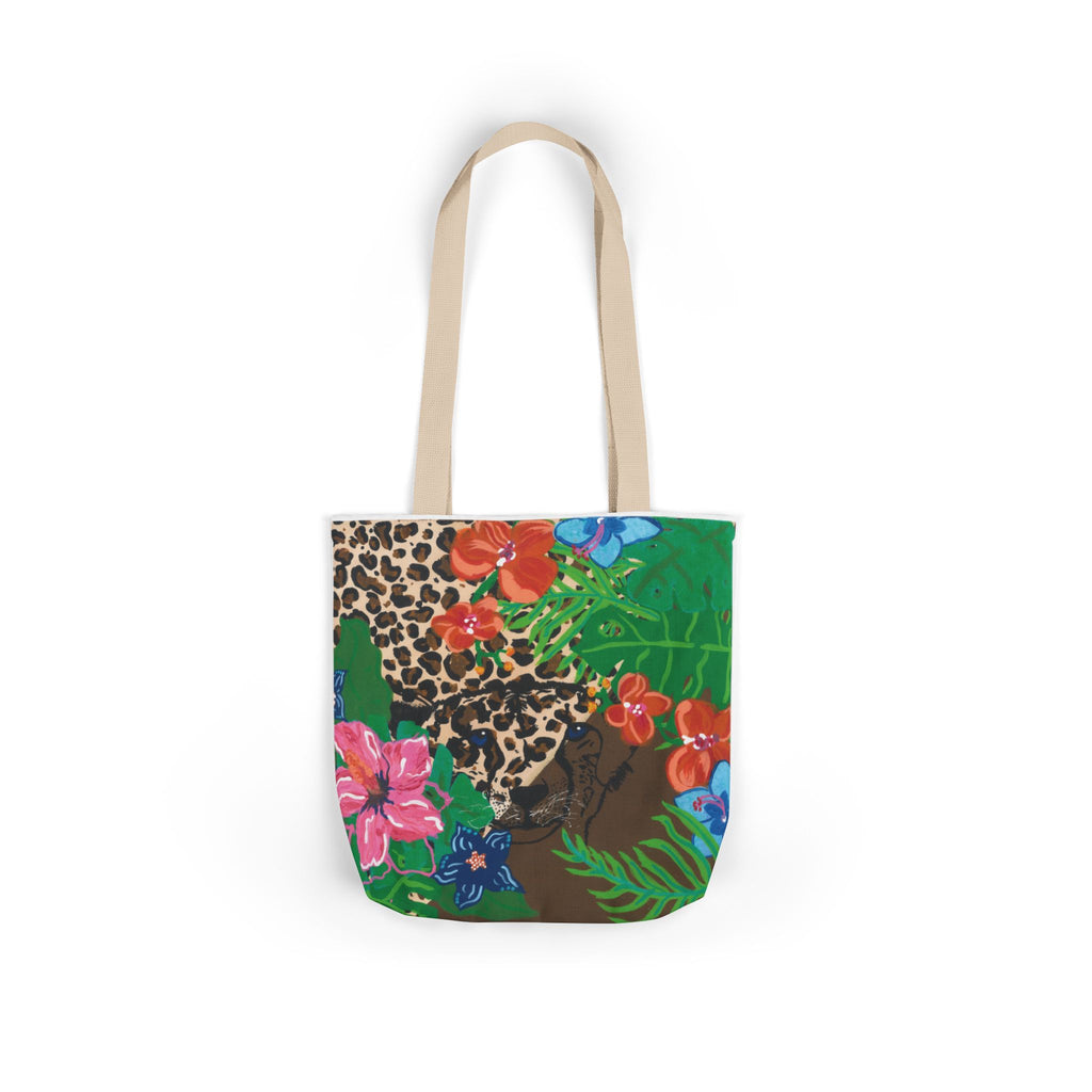 Tote Bag — Tropical Cheetah Floral Canvas Tote