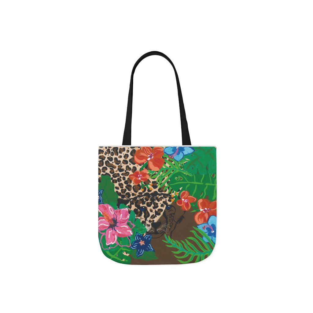 Tote Bag — Tropical Cheetah Floral Canvas Tote