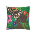 Tropical Cheetah Decorative Pillowcase — Floral Jungle Throw Pillow Cover