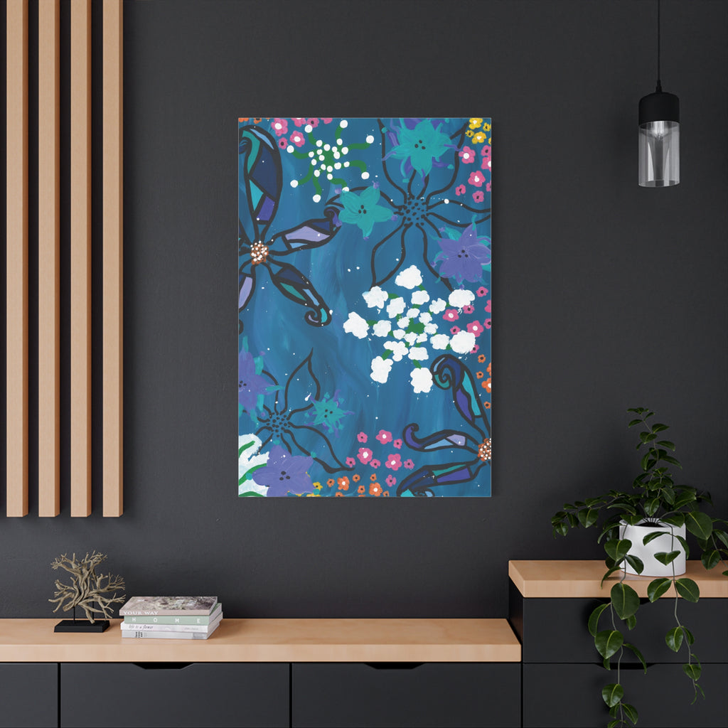 Matte Canvas, Abstract Florals in Water, Stretched, 1.25"