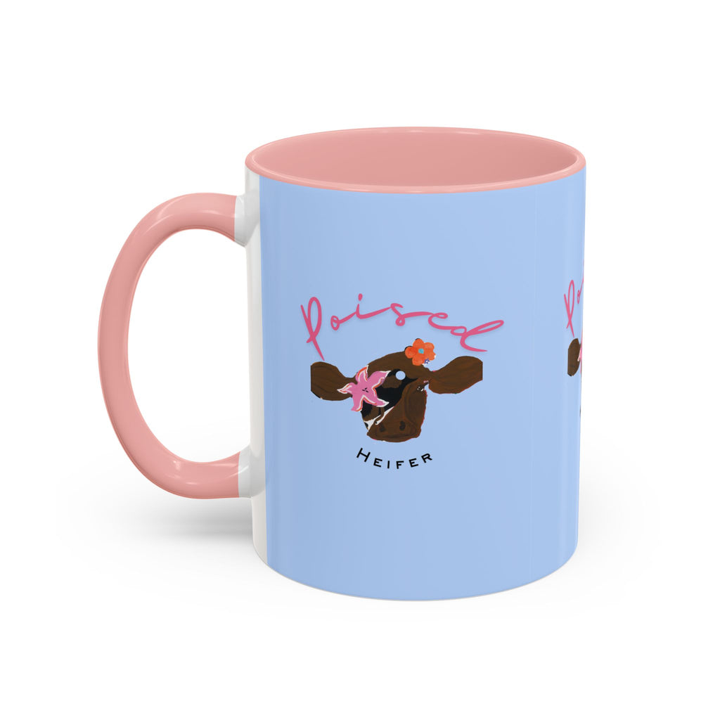 Poised Heifer Coffee Mug — Cute Floral Cow Accent Mug (11/15oz)