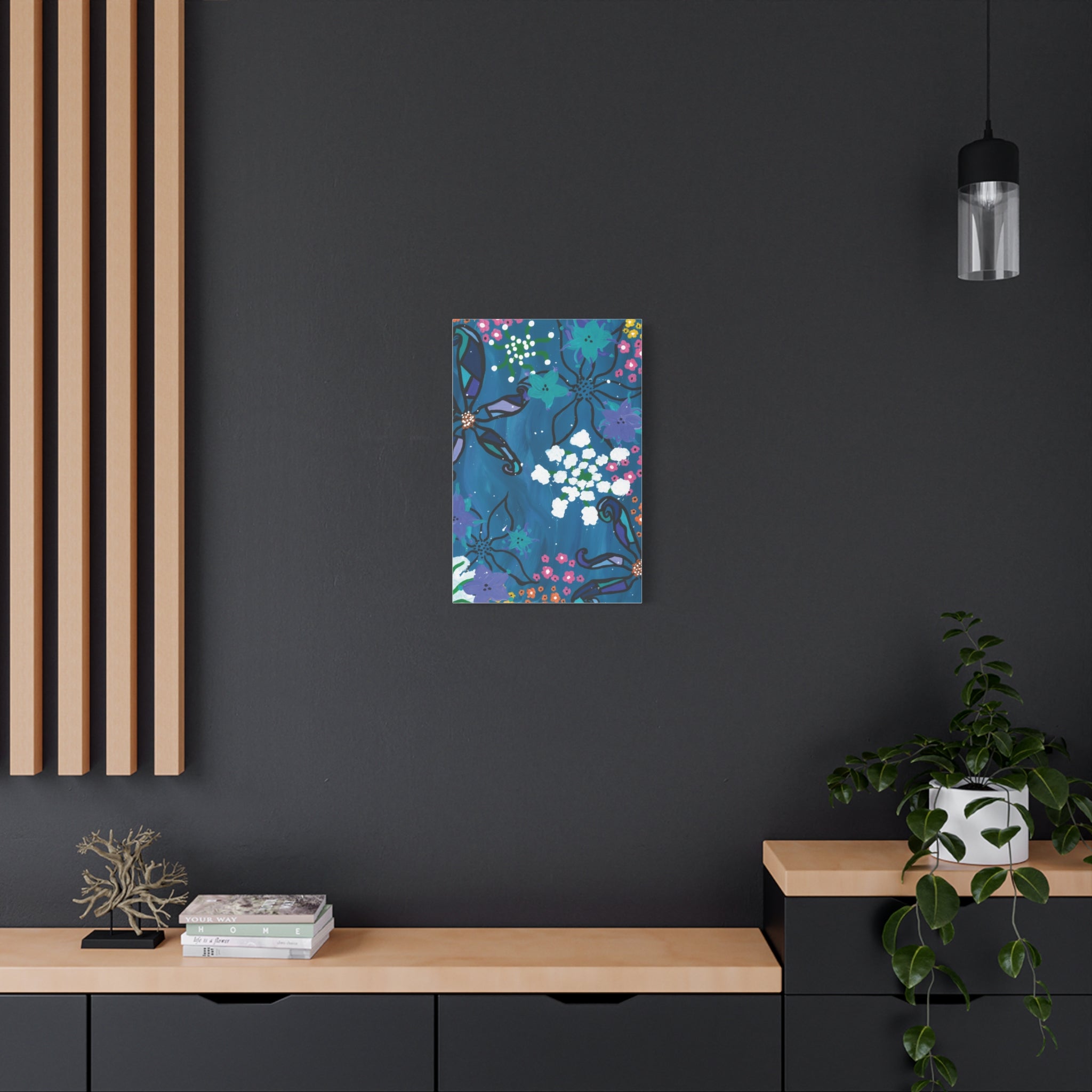 Matte Canvas, Abstract Florals in Water, Stretched, 1.25"