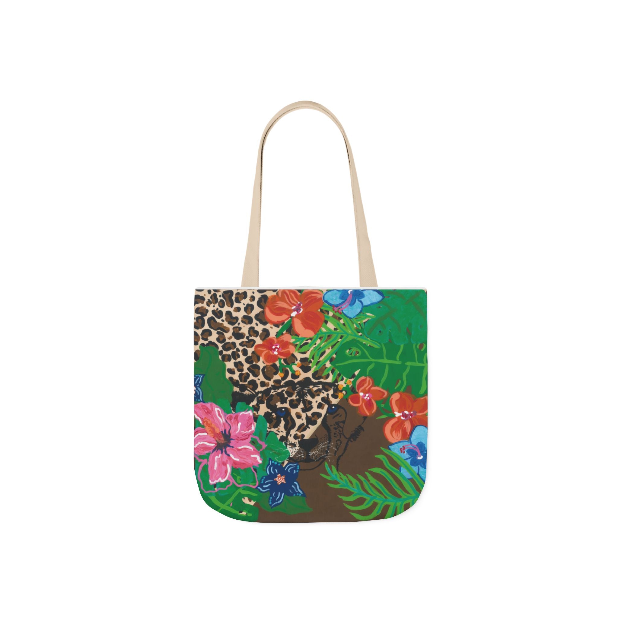 Tote Bag — Tropical Cheetah Floral Canvas Tote