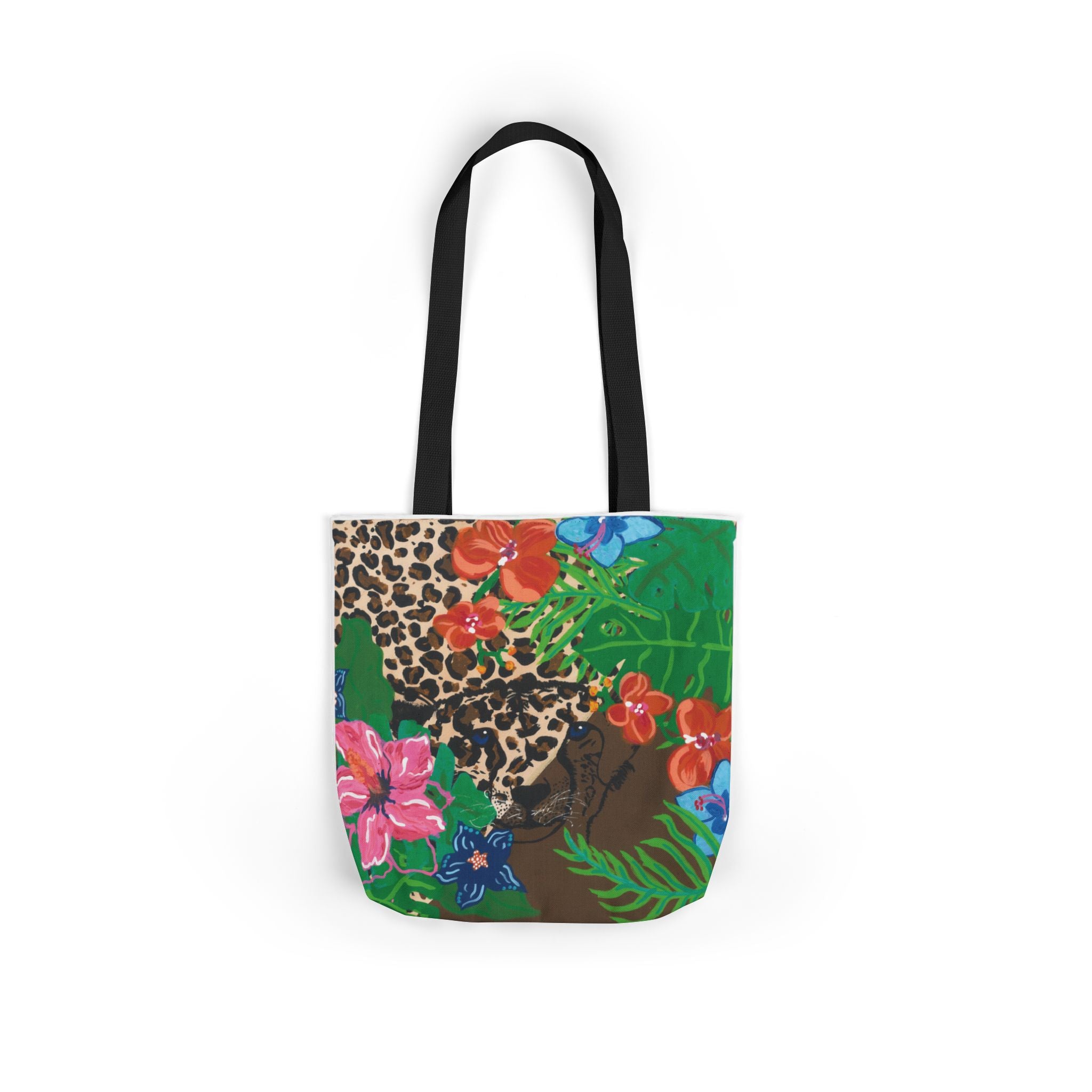 Tote Bag — Tropical Cheetah Floral Canvas Tote
