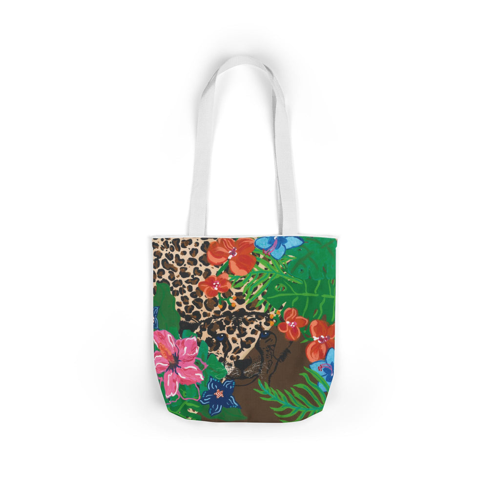 Tote Bag — Tropical Cheetah Floral Canvas Tote