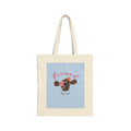 Canvas Tote Bag — Floral & Hand-Drawn Cow Art Market Tote