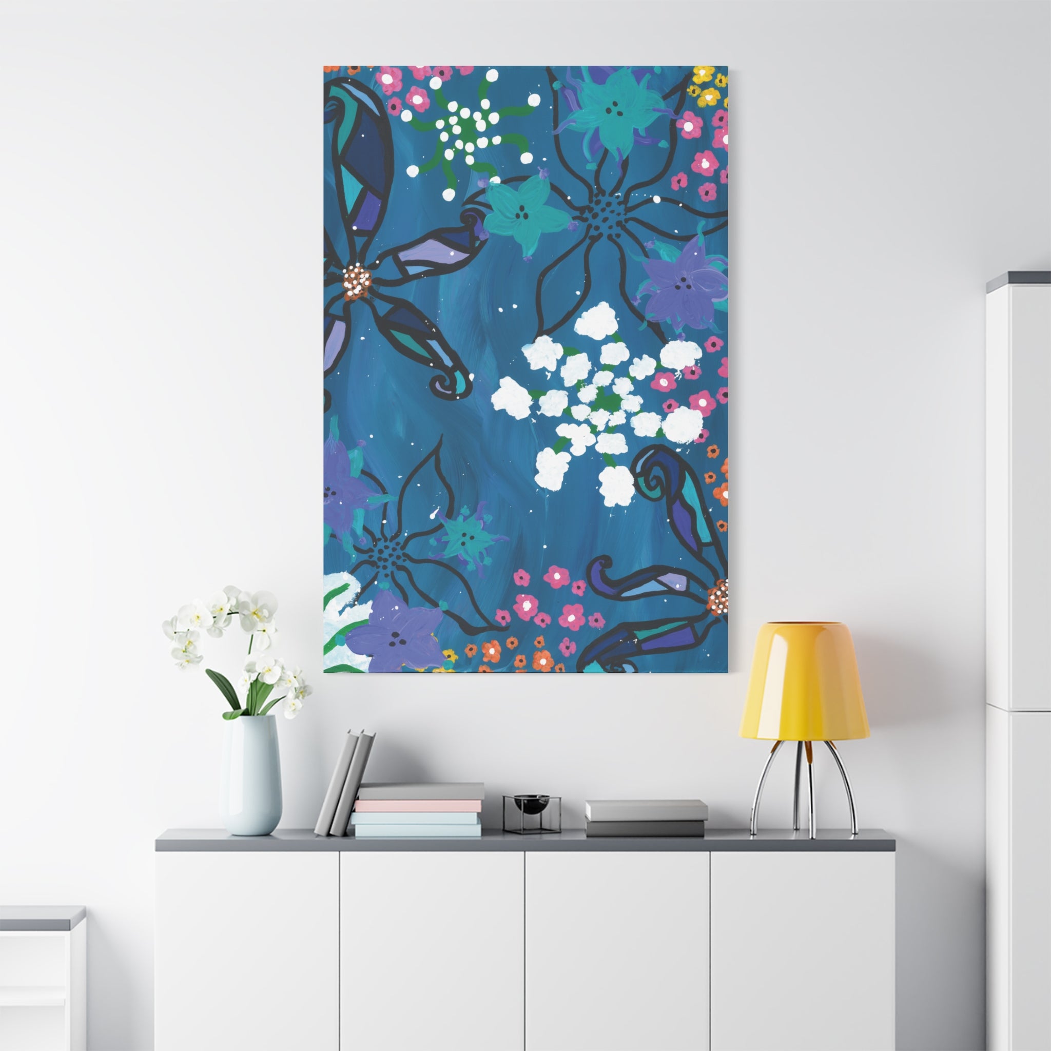 Matte Canvas, Abstract Florals in Water, Stretched, 1.25"