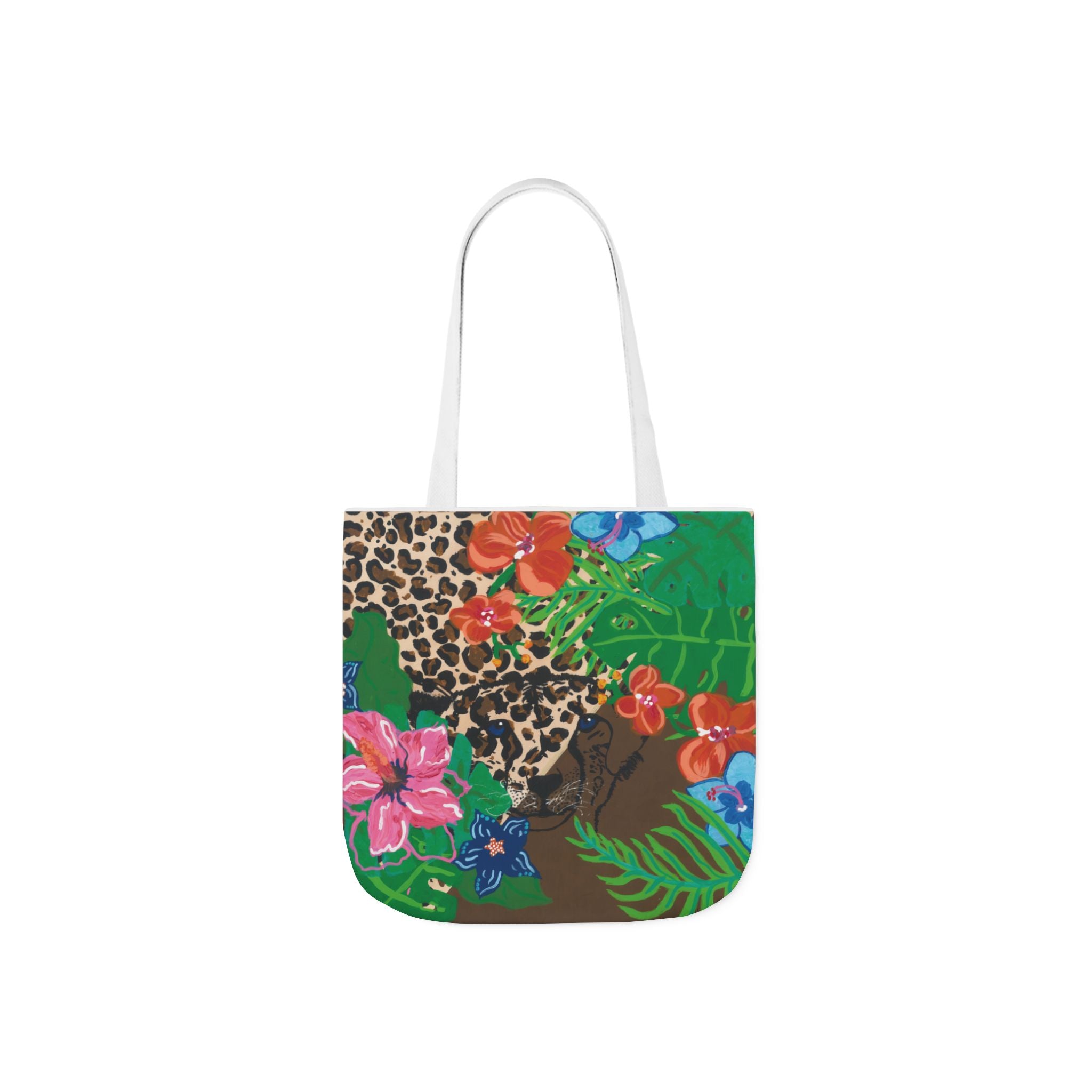 Tote Bag — Tropical Cheetah Floral Canvas Tote