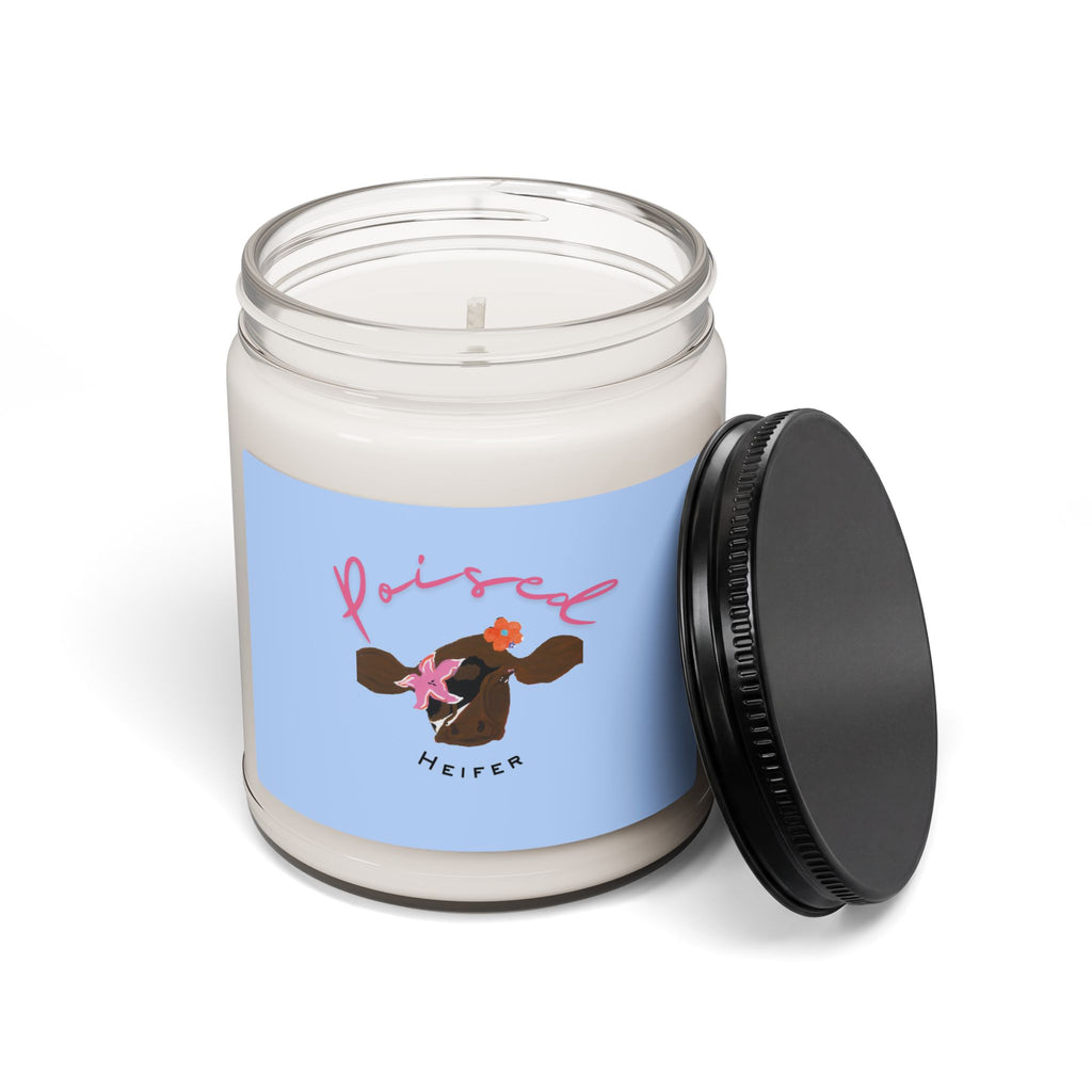 Scented Soy Candle — "Poised Heifer" Floral Cow 9oz