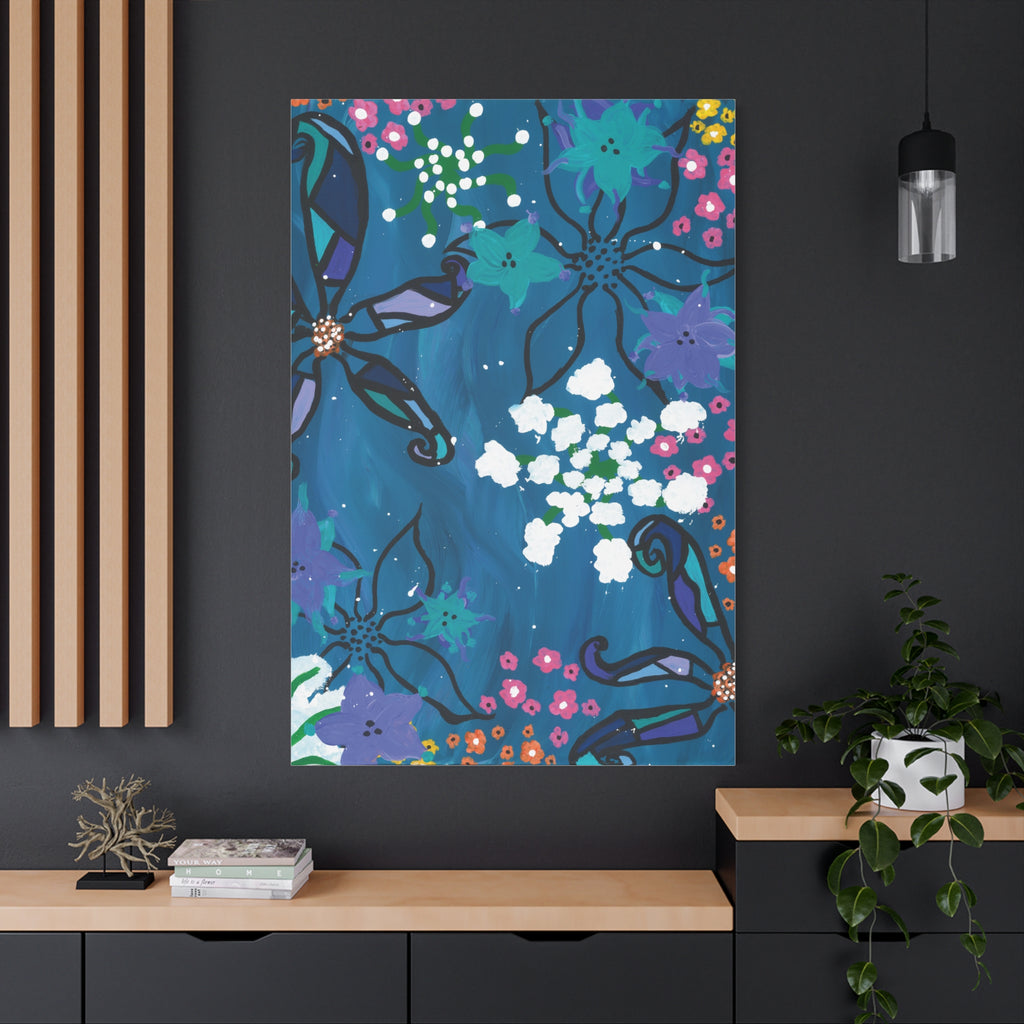 Matte Canvas, Abstract Florals in Water, Stretched, 1.25"