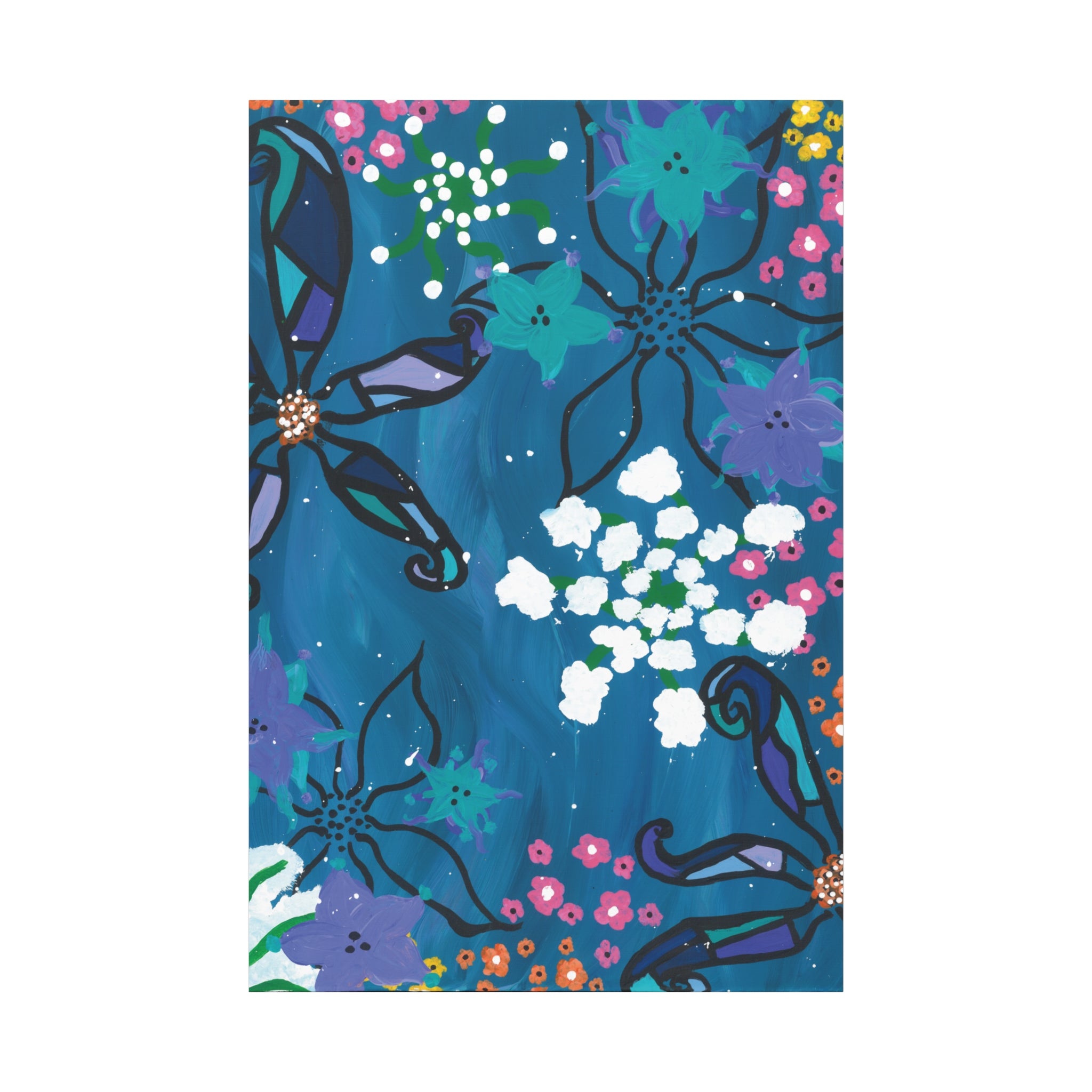 Matte Canvas, Abstract Florals in Water, Stretched, 1.25"
