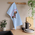 Poised Heifer Cow Tea Towel — Cute Floral Farmhouse Kitchen Towel