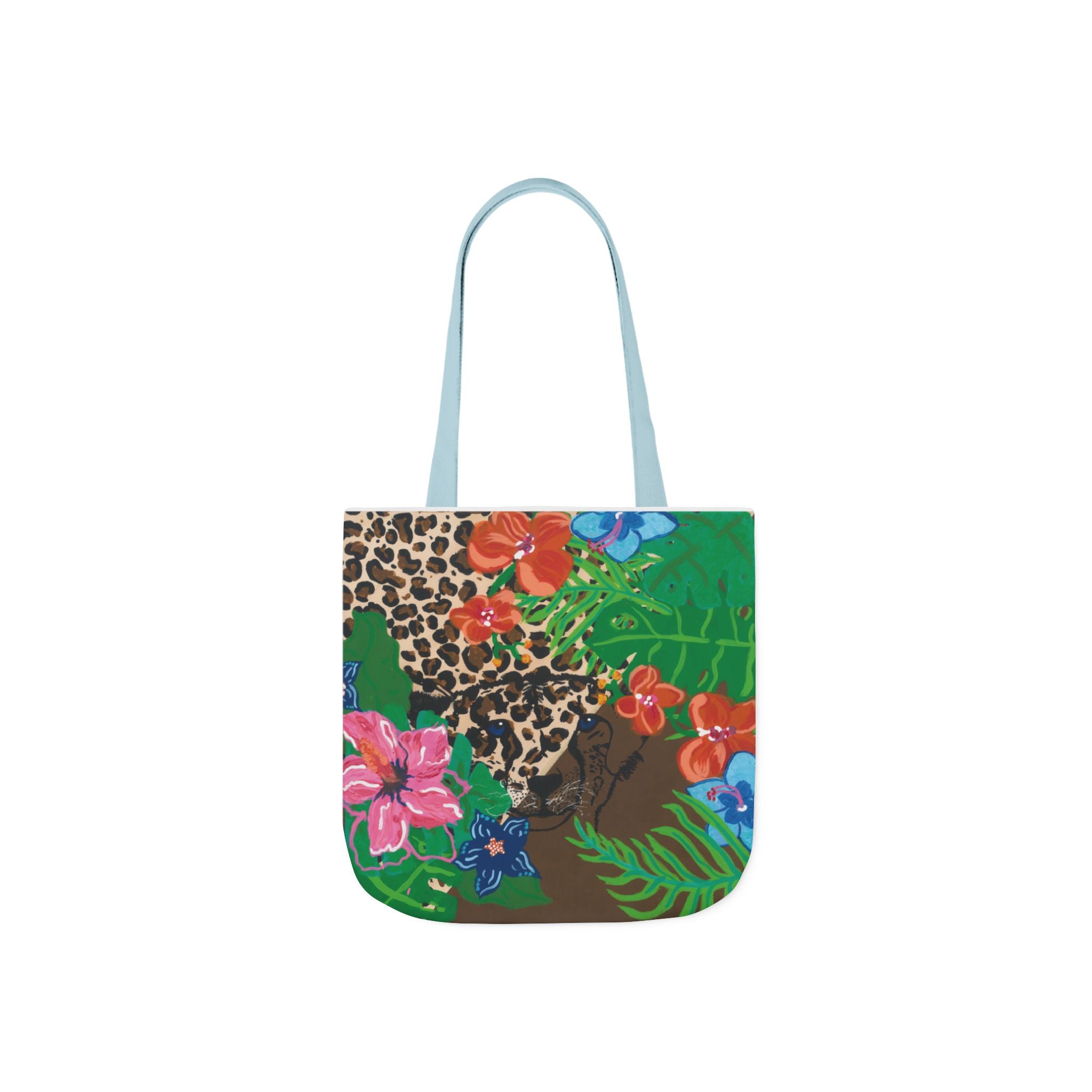 Tote Bag — Tropical Cheetah Floral Canvas Tote