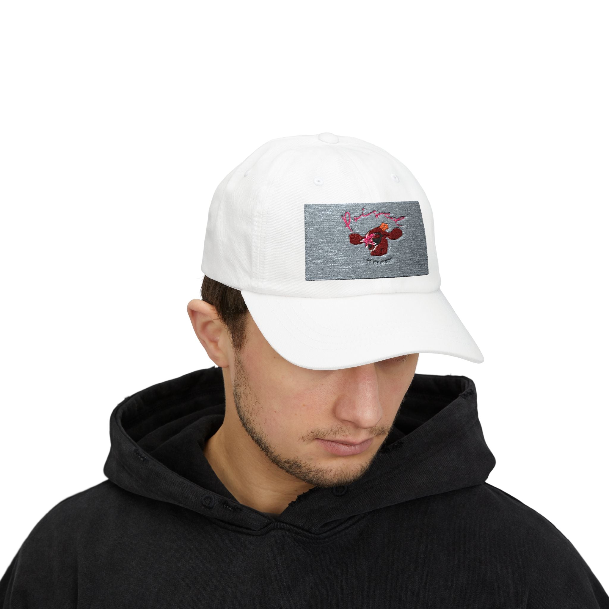 Dad Cap — Retro Cartoon Cow Patch Baseball Hat