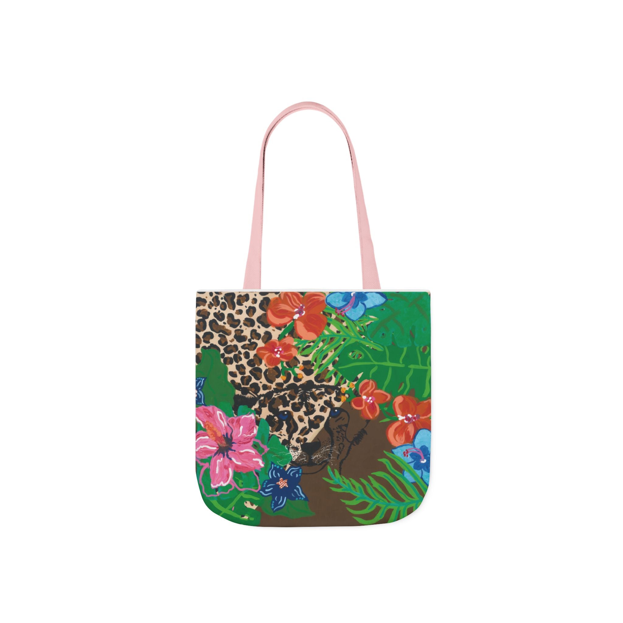 Tote Bag — Tropical Cheetah Floral Canvas Tote