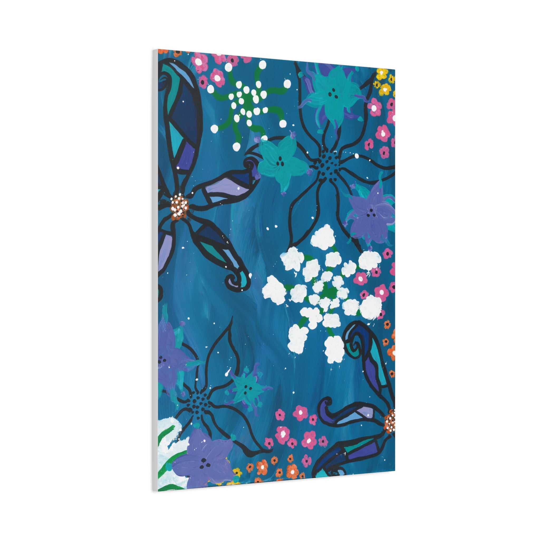 Matte Canvas, Abstract Florals in Water, Stretched, 1.25"